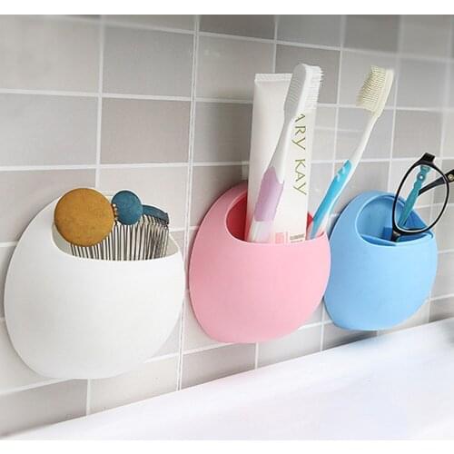 Practical Eggs Design Toothbrush Sucker Holder Suction Hooks Cup Organizer Toothbrush Rack Bathroom Kitchen Storage Holders