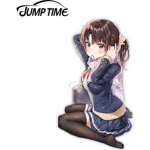 Jump Time 13cm x6.6cm Car Sticker Sexy Anime Girls Decals Funny Windshield Door Refrigerator Waterproof Vinyl Car Decor