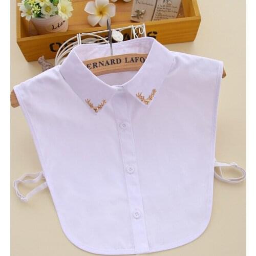Black White Fake Collars for Women Korean White Detachable Collars for Mens Shirt Removalbe Blouse Nep Kraagie Vestido Faux Cols