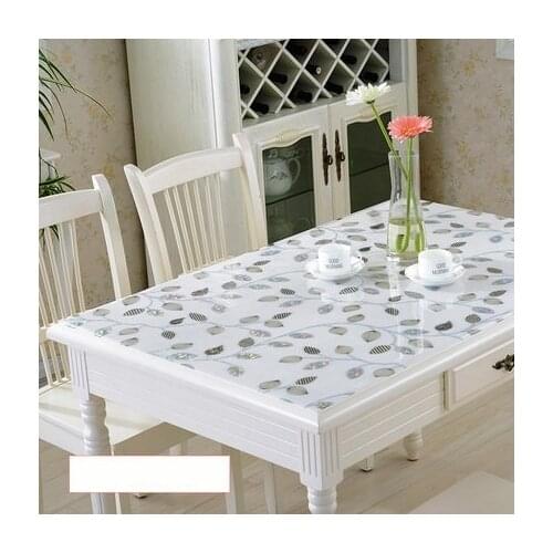 Table cloth crystal board tablecloth waterproof PVC soft plastic glass jacquard oil-proof tablecloth Hot-proof tea table mat