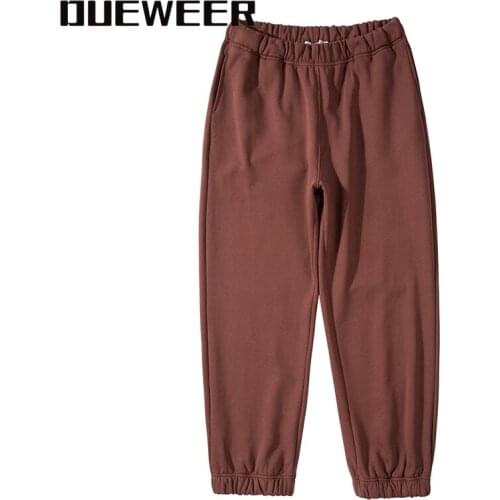 Dueweer Kanye West Joggers Sweatpants Oversized Mens Streetwear Plus Velvet Joggers Pants Soild Kardashian Womens Pants