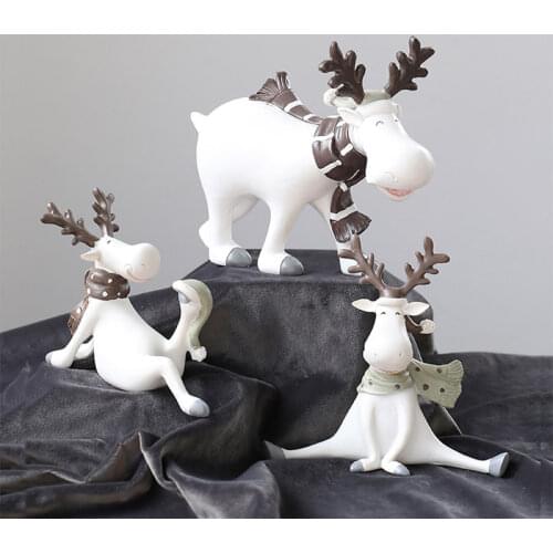 Home Decoration Accessories Modern Christmas Decorations Home Decor Christmas Gift Wapiti Miniature Figurines Desk Decoration
