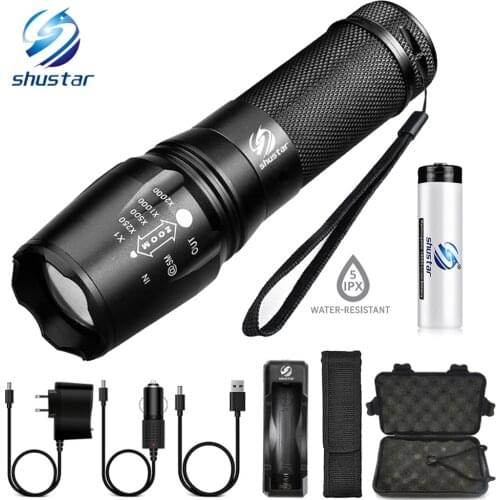 Glare LED Flashlight outdoor lighting Led torch Zoomable 5 Lighting modes Used for hunting camping adventure night rides, etc
