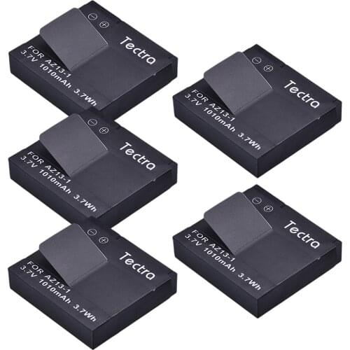 Tectra High Quality 5PCS 1010mAh AZ13-1 AZ13 Replacement Battery Batteria for Xiaomi Yi XiaoYi Xiaomi yi Action Camera Battery