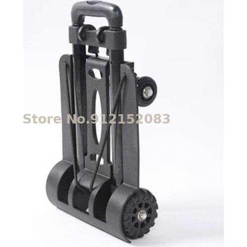 Shopping Cart Folding Portable Hand Pull Trailer Aluminum Alloy Trolley Household Artifact Shopping Cart Small Trolley