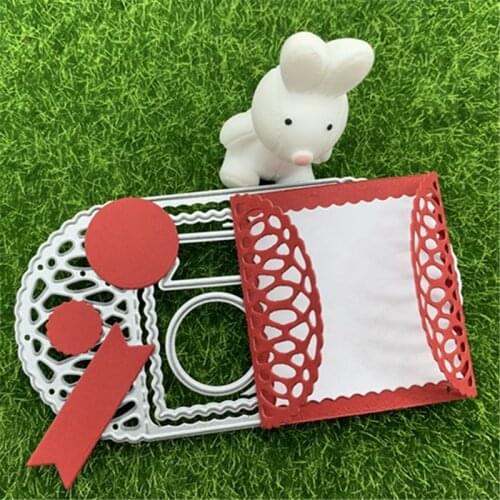 Semicircular square double door greeting card letter invitation hand-embossed DIY album scrapbook greeting card decoration metal