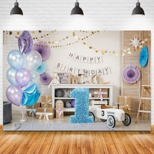 Balloon Gift Toy Glitter Star Newborn Baby Shower 1st Birthday Party Banner Backdrops Vinyl Photography Background Photo Studio