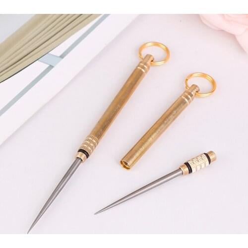 Toothpick-holder Titanium Toothpick Outdoor Tools Titanium Alloy Outdoor EDC Toothpick Bottle Fruit Fork Camping Traveling Tool