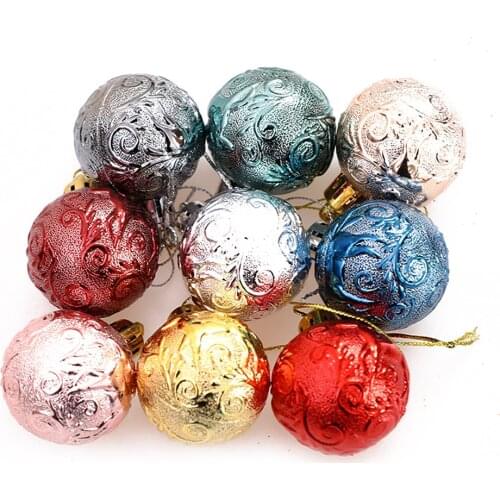 12pcs 4cm Christmas Tree Pendant Balls Home Festival Party Balls New Year Holiday Props Decoration for Kids Gifts