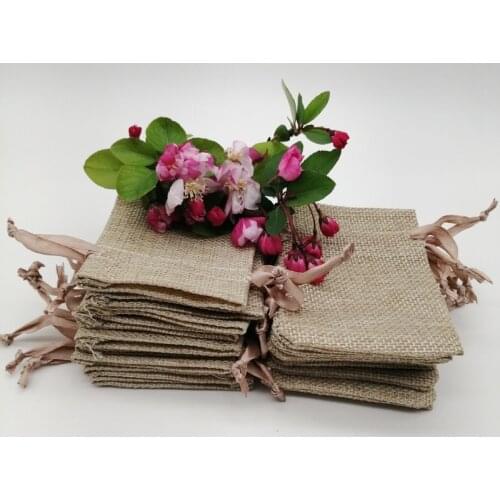 20pcs Jewelry Bag 7*9 10*14 Jewelry Packaging Bags Wedding Party Decoration Gift Bag Drawstring Jute Bags for Christmas Pouches