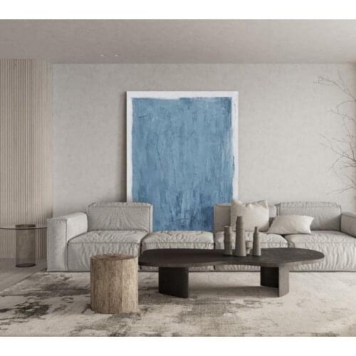 Handmade Abstract Oil Painting On Canvas Art Minimalist Art Acrylic Painting Oversize Wall Art Blue Painting Modern Home Decor