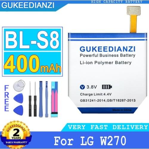 400mAh GUKEEDIANZI Battery BL-S8 for LG W270 Big Power Bateria