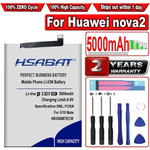 HSABAT HB356687ECW 4600mAh Battery for Huawei nova2 Nova 2 plus 2i 2S 3i 4e/honor 9i 7X/Mate 10 lite SE G10 BAC-AL00/P30 Lite