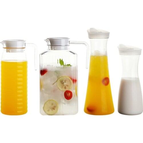 Large Capacity Acrylic Fruit Juice Milk Pot Bar Party Wine Beer Bottle Beverage Cold Water Kettles Anti-fall Water Pitcher Jug