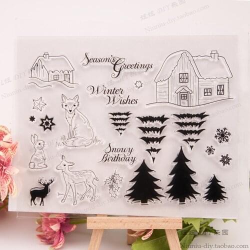 Scrapbook DIY photo cards account rubber stamp clear stamp transparent stamp Winter Wish With Love 14x18cm SD219