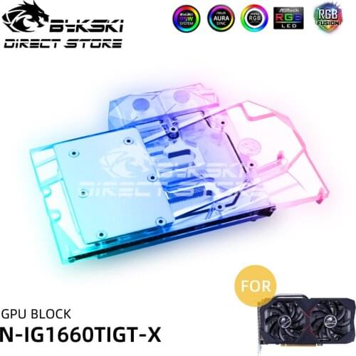 Bykski ARGB GPU Water Block ZOTAC GTX1660Ti Gaming GT 6G Video Cards Block Cooler PC Watercooling VGA block N-IG1660TIGT-X