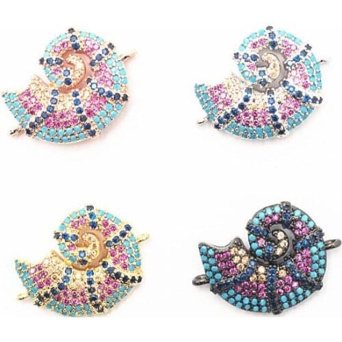 15*22mm Conch Laba micro pave cz zircon cubic zirconia beads DIY Copper necklace bracelet connectors accessories g24