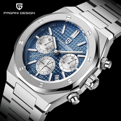 2021 PAGANI DESIGN New 40mm Mens Timing Quartz Watch 200m Waterproof Seiko VK63 Sapphire Glass Watch Relogio Masculino
