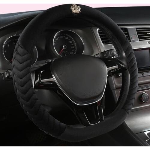 Car Steering Wheel Cover D Shape Soft Short plush Winter For Nissan Qashqai J11 X-trail T32 For Kia Sportage Optima GOLF 7 2015
