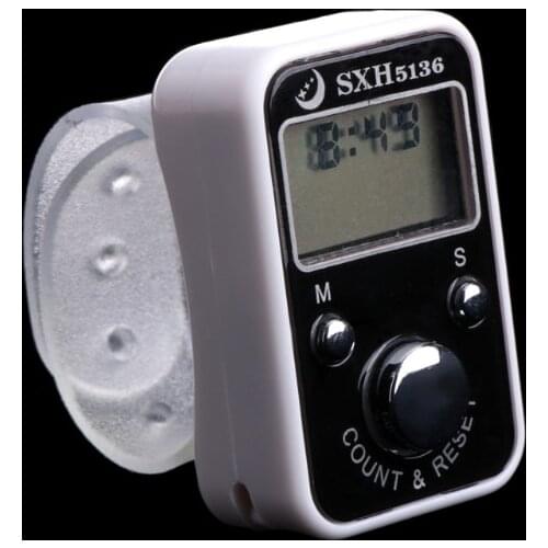 Digital For Golf Sport Finger Hand Held Ring Tally Counter w/ Clock Time LCD Screen Display 5 Digit Small Design Digit Counters