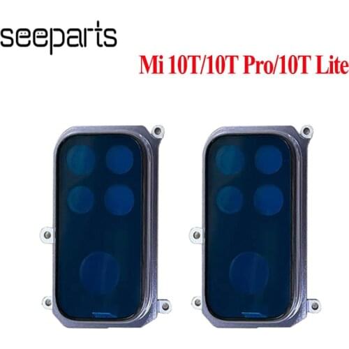 For Xiaomi Mi 10T Pro Rear Camera Lens With Lens Frame For Xiaomi Mi 10T Lite Camera Lens Replacement Parts