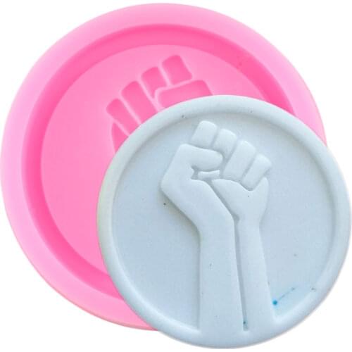 BLM Fist Silicone Mold Badge Reel Phone Grip Molds DIY Craft Keychain Epoxy Resin Mould Fashion Jewelry Pendant Molds