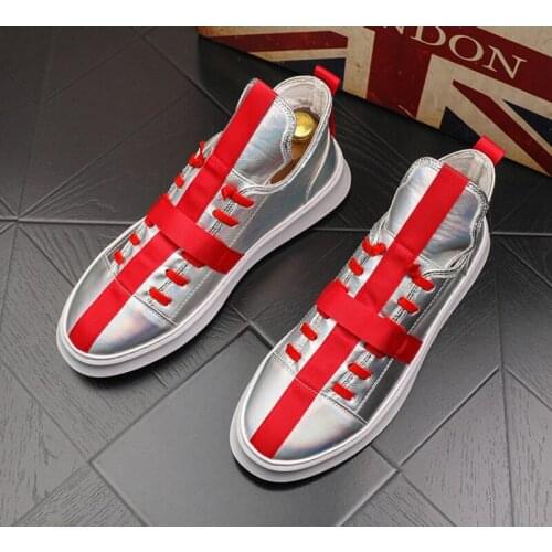 Hombre moda remaches Zapatos Hombre lujo Metal Zapatillas con graffiti Hip Hop Punk botas Zapatos Zapatillas Hombre