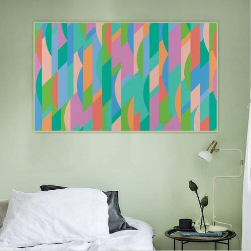 Canvas Oil Painting Bridget Riley"Curve Paintings"Wall Aesthetic Backdrop Artwork Western Art Decor Home Living Room Decoration