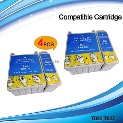 INK WAY T026 T027 Compatible Ink Cartridges for Stylus C50 Stylus Photo 810 820 830 830U 925 935,2 sets,4PCS, free shipping