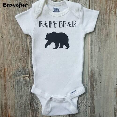 Newborn Infant Baby Girl Clothing Cotton Bodysuits Short Sleeve Jumpsuit Kids Clothes Bodysuit Outfit Baby Bear Printed 0-24M