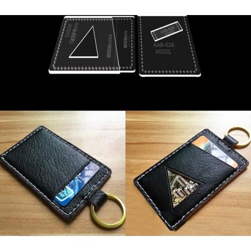 DIY leather craft small Card bag coin purse High quality Acrylic cardboard sewing pattern 7*10cm