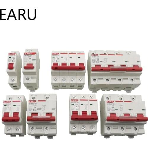 DC 1000V 1P 2P 3P 4P Solar Mini Circuit Breaker Overload Protection Switch6A~63A/80A 100A 125A MCB for Photovoltaic PV System