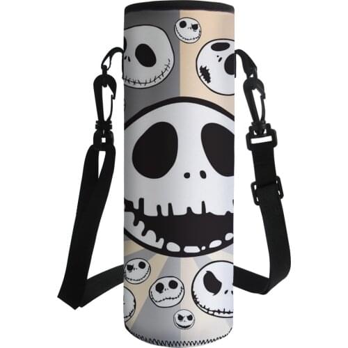 Fashion Nightmare Pattern Design Neoprene Holder Sleeve Cover Sports Water Bottle Case Insulated Bag Carrier for Mug Bottle Cup