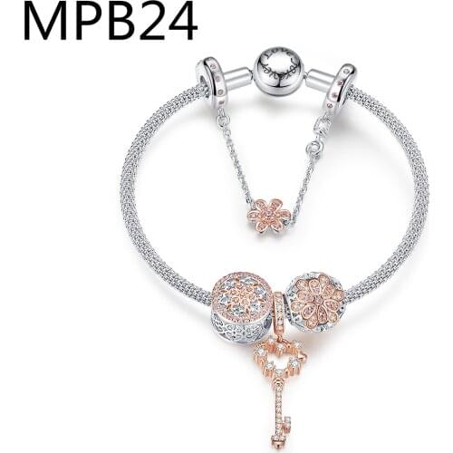 MPB2 Sterling Silver Block Geometry Chain Bracelet For Women Simply Exquisite Bracelet Hot Jewelry Gifts