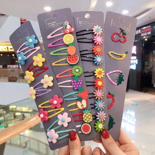 1/2set Lovely Childrens Series Fruits Animal Flower Hair Pins Bangs Hairpin No Harm To Hair Chic Hair Accessories Headwear