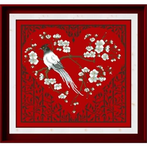 Osaka heart cross stitch kits animal flower pattern design 18ct 14ct 11ct red canvas embroidery DIY needlework