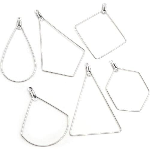 Never Fade) 30pcs/lot 45x23mm Stainless Steel DIY Drop Connector Findings Clasps Hooks Jewelry Making Accessories -W3-36