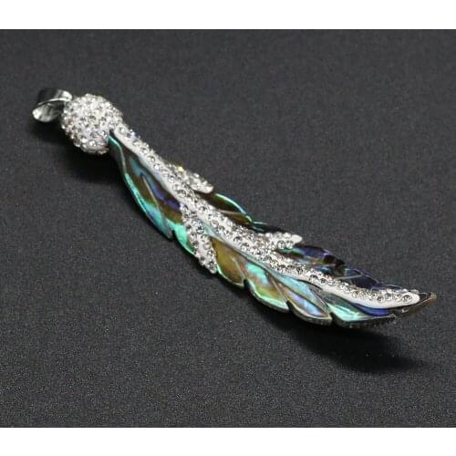 Natural Shell Pendants Exquisite Wing Shape Shiny Artificial Diamond Abalone Shell Charms for Jewelry Making Necklace Bracelet