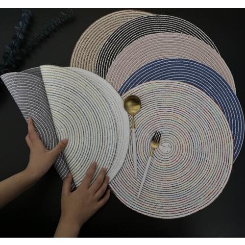 Supplies The Cotton Yarn Pot Mat Heat Insulation Pad Thread Round Table Cup Hand Woven Slip