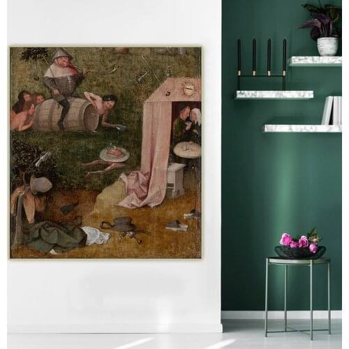 Citon Hieronymus Bosch《An Allegory of Intemperance》Canvas Art Oil Painting Artwork Picture Wall Background Decor Home Decoration