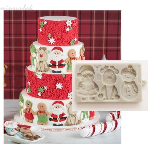 Minsunbak Christmas Cookie Silicone Mold Fondant Mold Cake Decorating Tools Chocolate Gumpaste Baking Sugarcraft