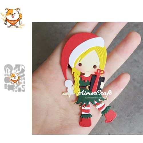 Christmas Elf Metal Cutting Dies Mold Knife Scrapbooking Stencil DIY Embossing Craft Die Cuts Card Making New Dies For 2020