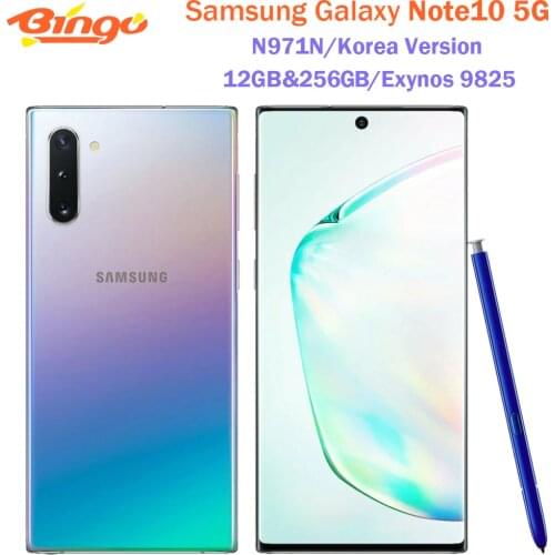 Samsung Galaxy Note10 5G Note 10 N971N Mobile Phone Exynos 9825 Octa Core 6.3" Triple Dual 12MP&16MP 12GB&256GB NFC Cellphone