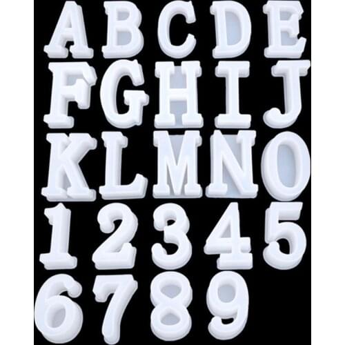 DIY Crystal Epoxy Silicone Mould English Alphabet Letters Numbers Handmade Jewelry Pendants Mold