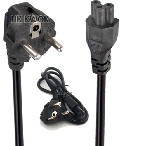 EU EUROPEAN 3 Prong 2 Pin AC Laptop Adapter Power Cord For Asus HP Sony Dell Lenovo Acer Sumsung Toshiba Fujitsu EU Power Cord