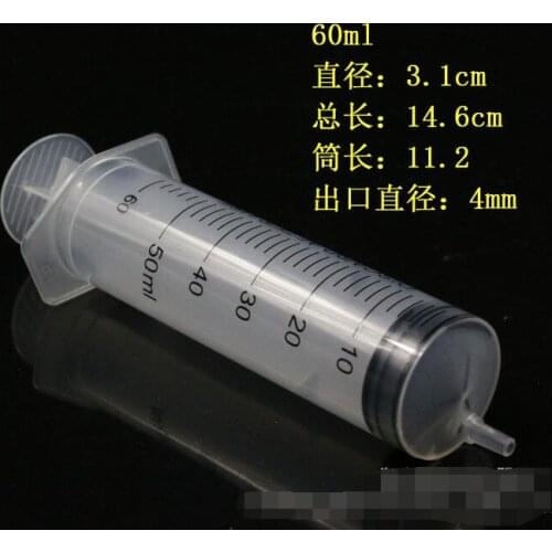 Syringe for lip gloss 60ml With Measurement No Needle Plastic Syringe Dispensing for Empty Lip gloss Tube