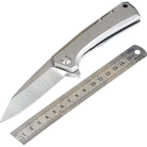 Miker 0808 Flipper folding knife D2 blade ball bearing washer steel handle outdoor camping hunting pocket knife EDC