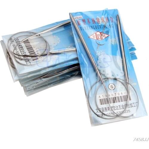 13pcs 43cm 65cm Size UK6-18 Stainless Steel Circular Knitting Needles Knit Hook G03 Drop ship