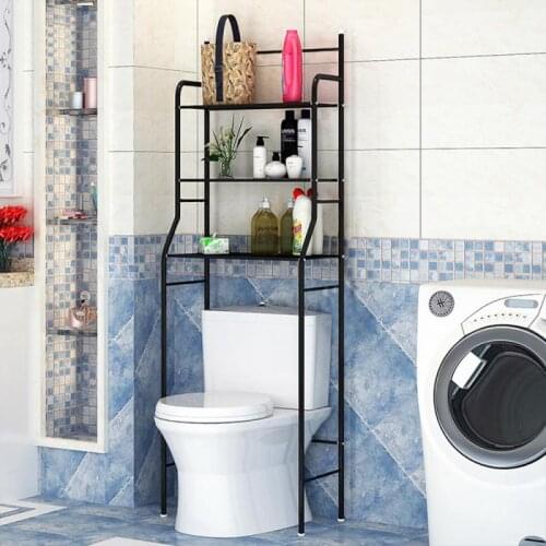 WC Stainless Steel Rack Toilet Cabinet Shelving Kitchen Washing Machine Rack Bathroom Space-saving Shelf Clean Finish Hold HWC
