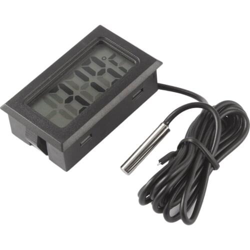 TL8009 LCD Digital Thermometer for Freezer Temperature -50~110 Degree Probe Fridge Thermometer 1m Line with LR44 Button Battery